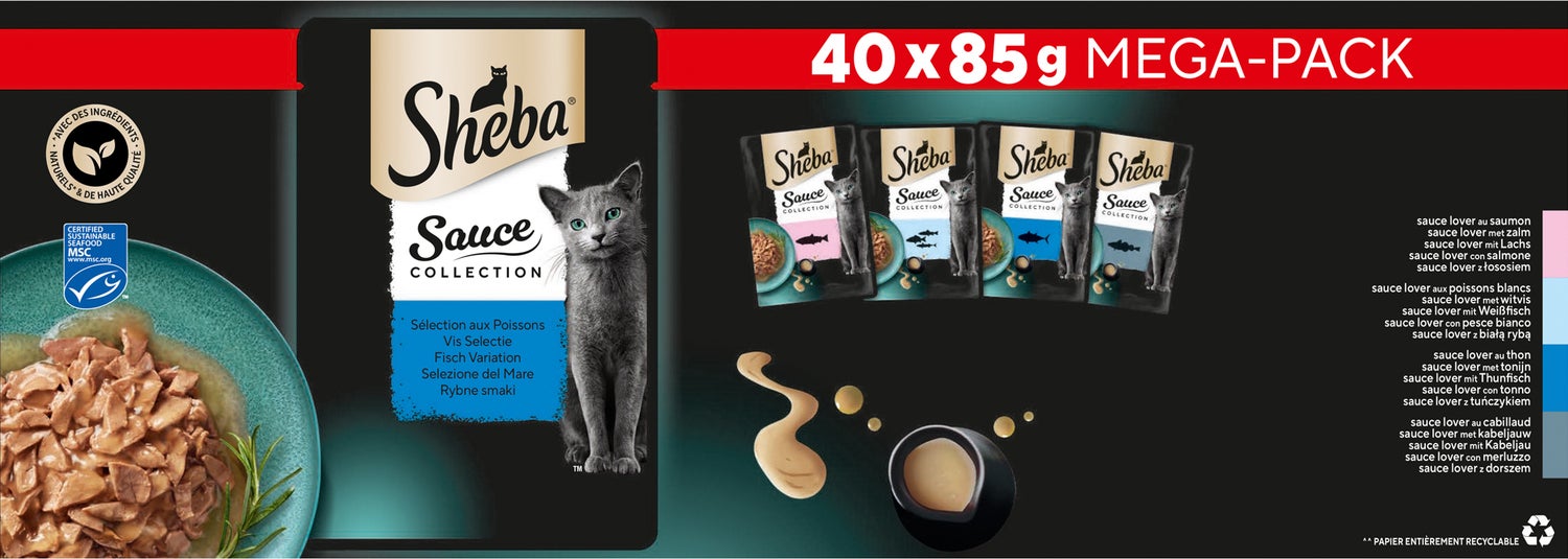 Sheba natvoer adult vis 85 gram 40 stuks