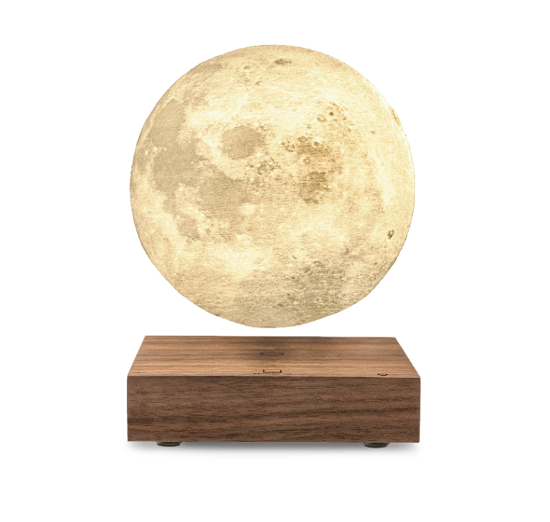 (Ø14cm) Smart Moon Lampe Schwebender 3D LED Mond Home Deko Nachtlicht (G019WT) - Walnussholz