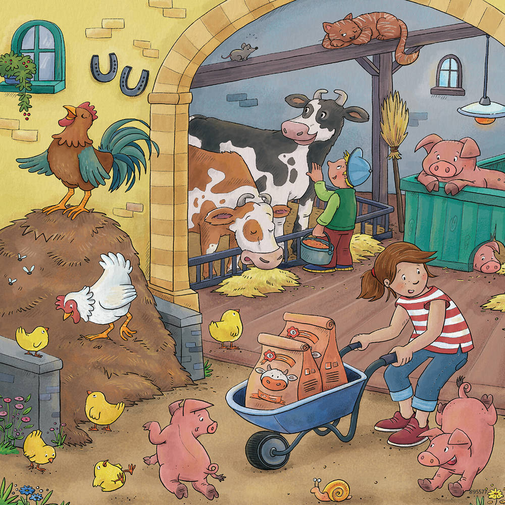Ravensburger puzzelset boerderij - 3 x 49 stukjes