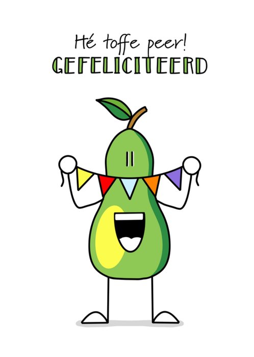 YH Tekent | Verjaardagskaart | He toffe peer!