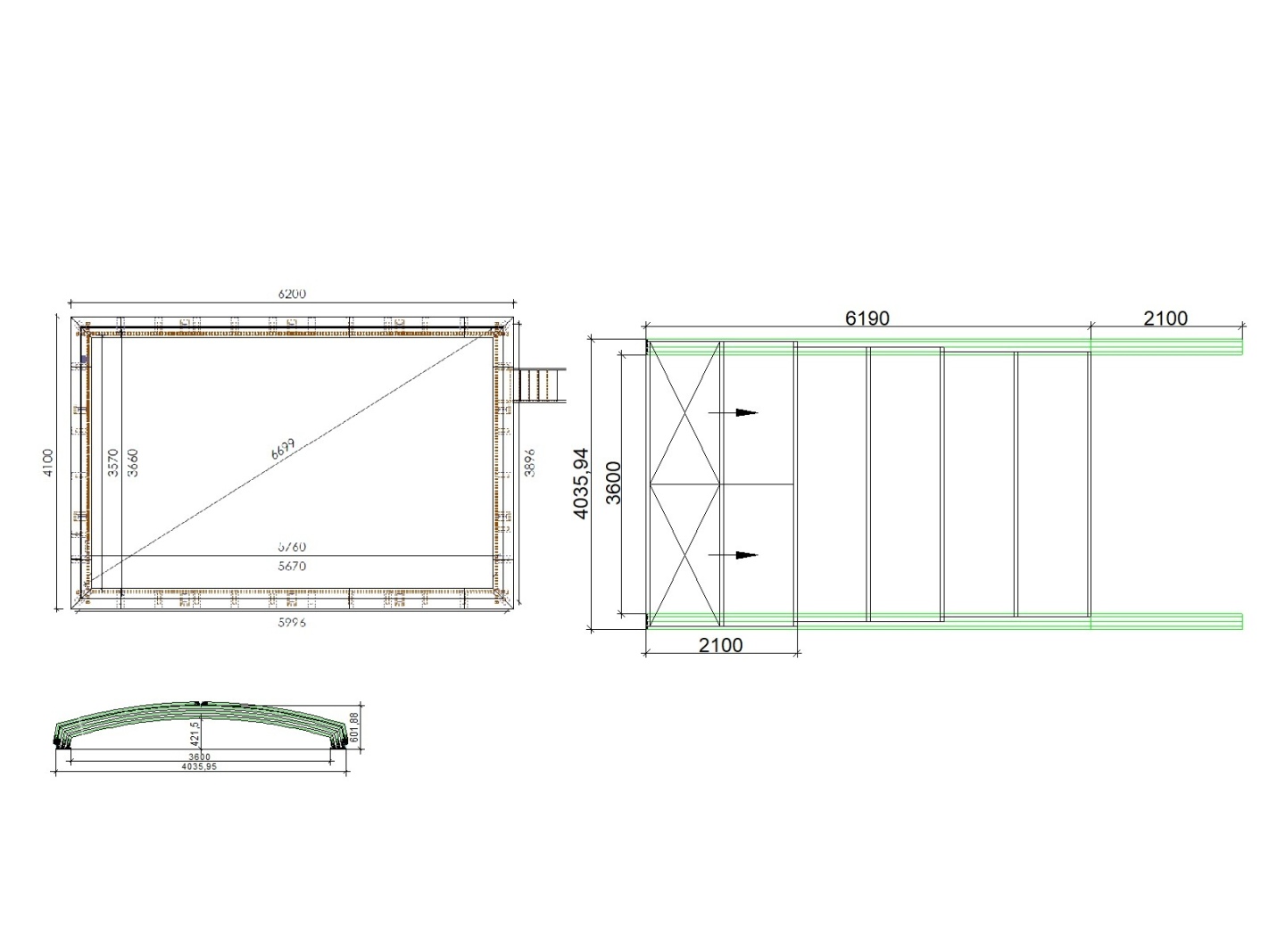 Abri de piscine skyline pour les modèles 6,20x4,10 m - bas88, bas788 - polycarbonate alvéolaire 8 mm - couleur ral7037 gris