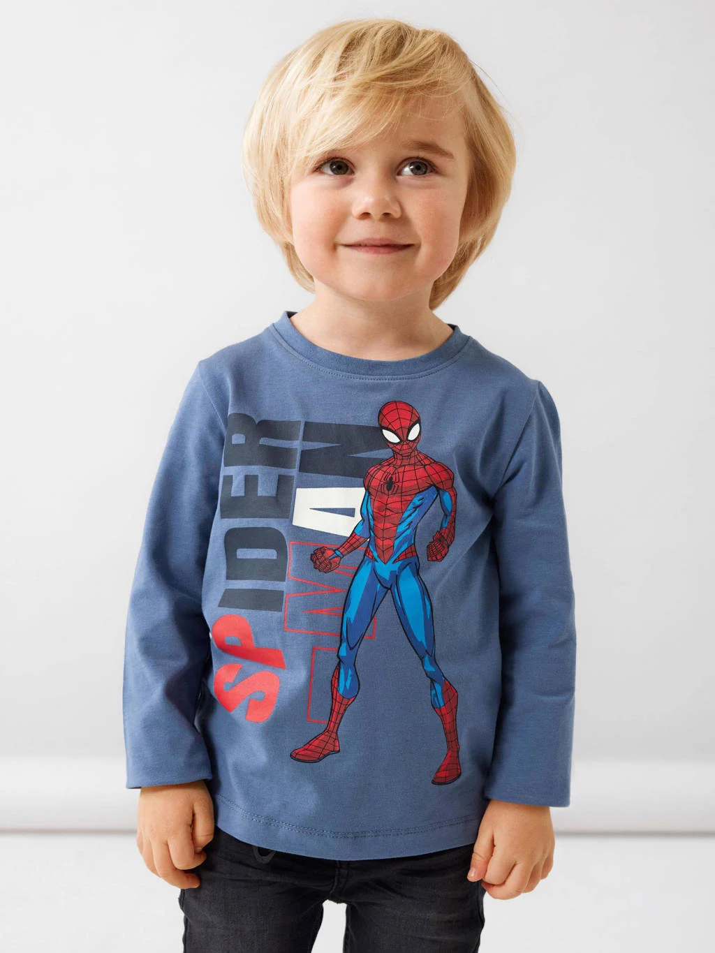 NAME IT Spider-Man longsleeve NMMJANY met printopdruk blauw
