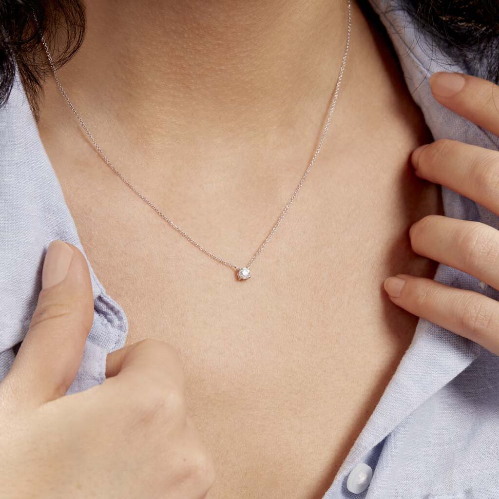 Collier Aphrodite Or Blanc Diamant