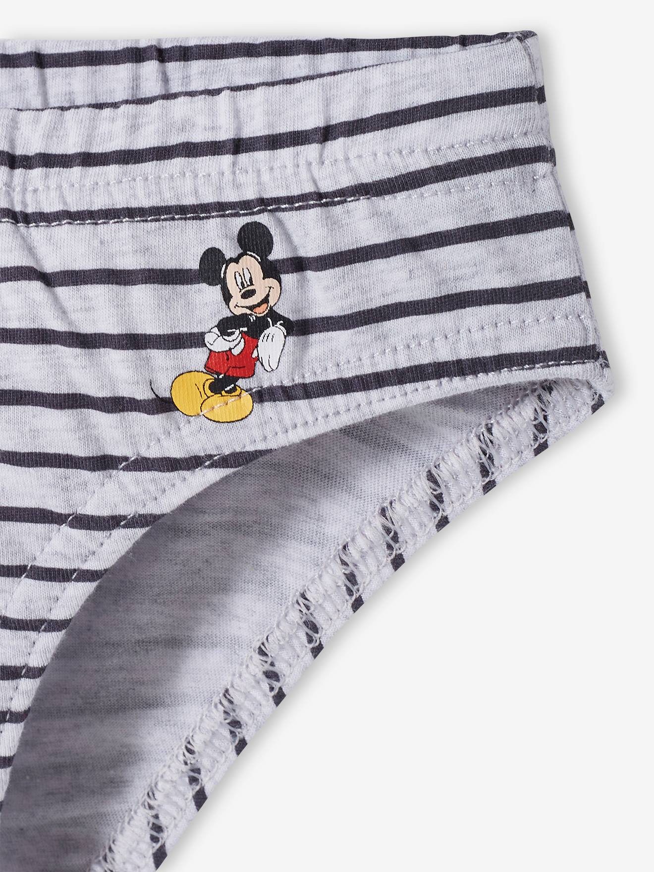 Pacote com 7 cuecas lisas azul-claras DS® Mickey com estampas.