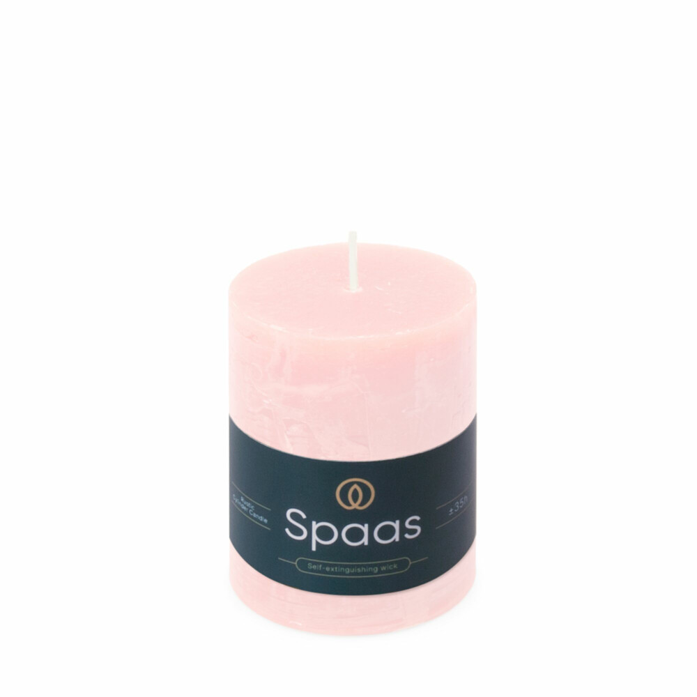 SPAAS Rustieke Pillarkaars ± 35 branduren Lichtroze