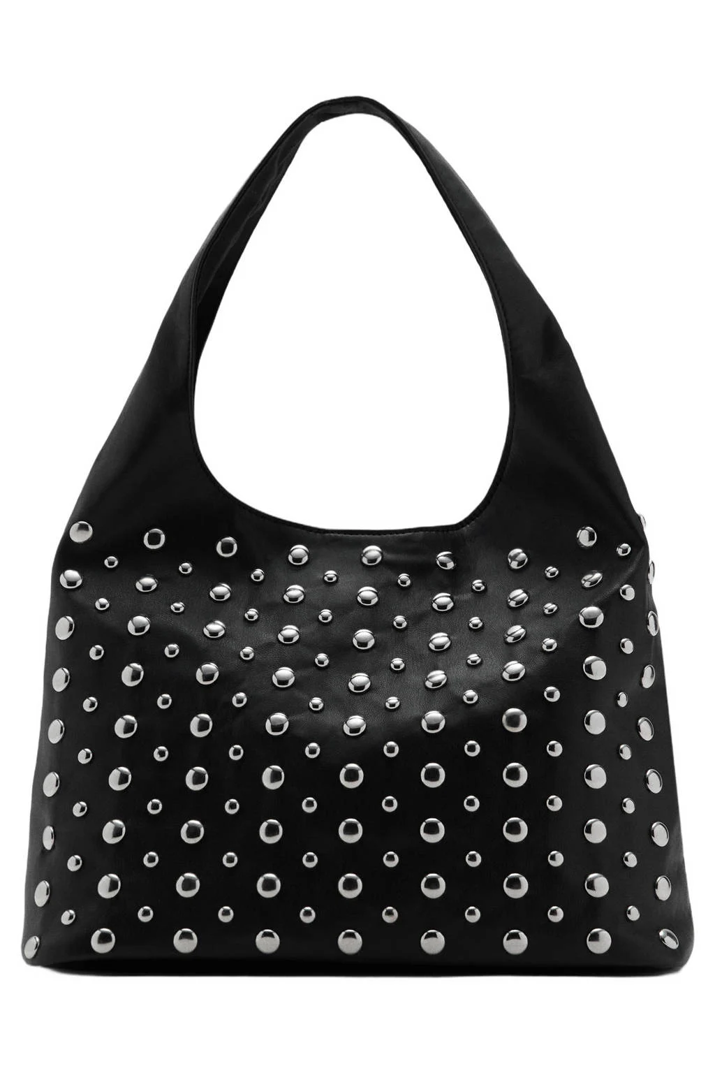 MANGO TEEN imitatieleren schoudertas met studs zwart