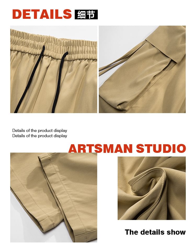 Breeson - Low Rise Plain Wide Leg Cargo-broek