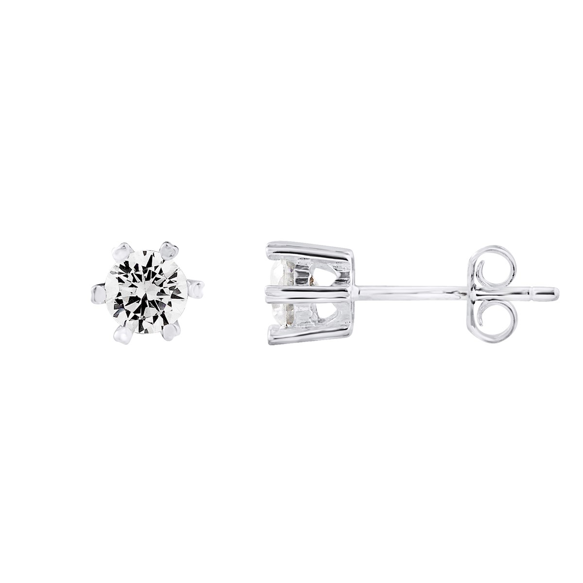 Boucles d'Oreilles SOLITAIRE - Oxyde de zirconium - Argent 925