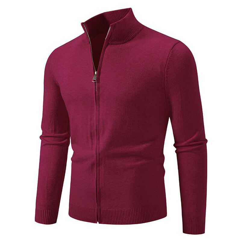Sunkissed - Effen cardigan met opstaande kraag en rits