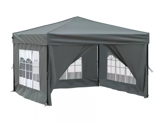 Tente de réception pliable avec parois Anthracite 3x3 m