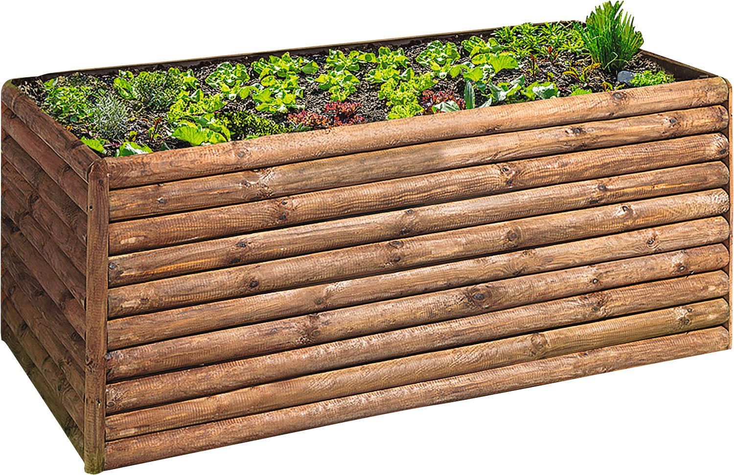 weitere Hochbeet klassisch aus Halbriegeln Kiefer/Fichte inkl. Vlies 180 x 80 x 80 cm ke