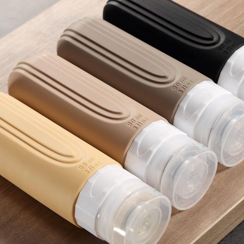 EverNeeds - Reisflesjes - Apricot - Siliconen - 4 Stuks