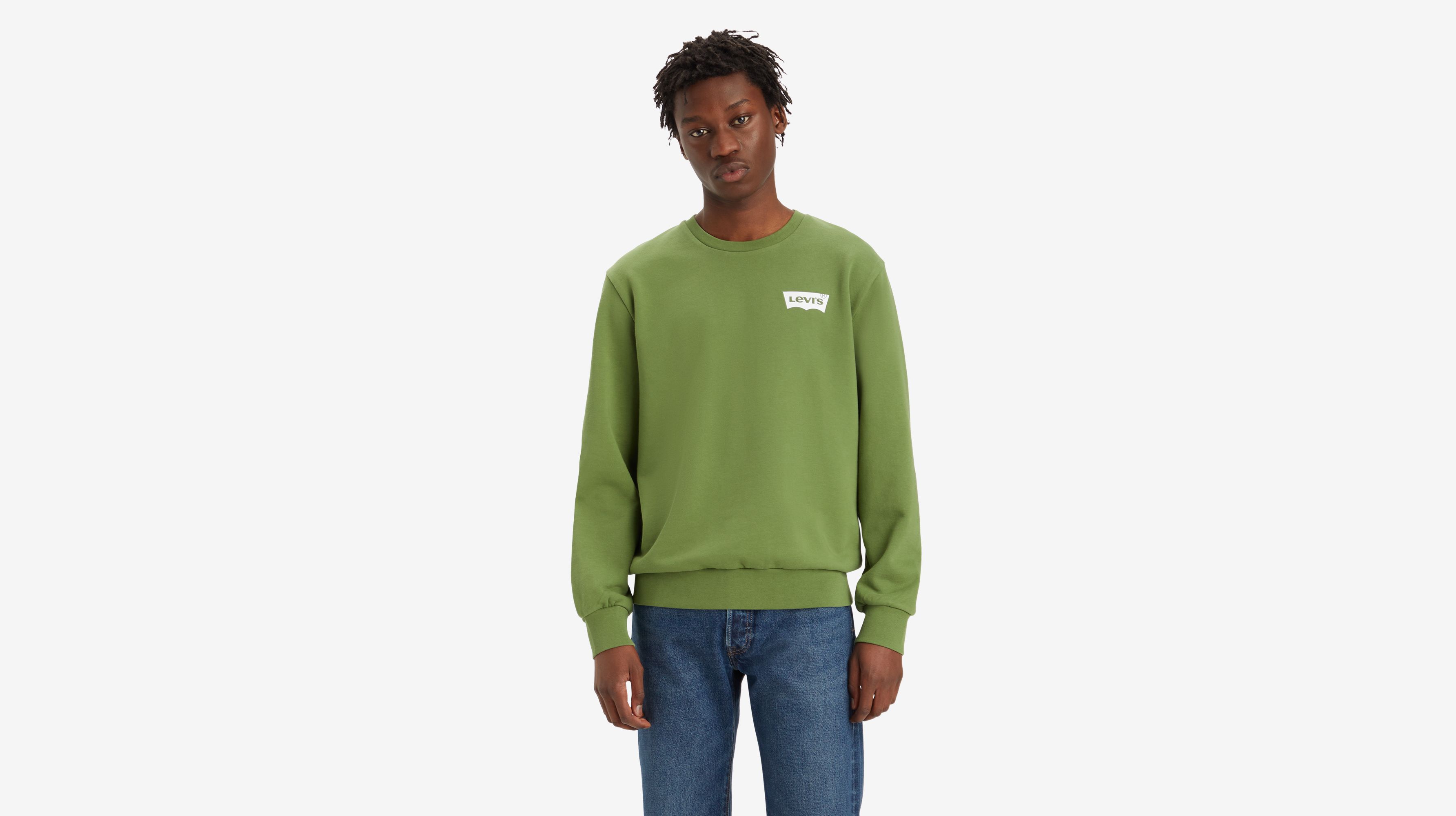 Sweat-shirt col rond graphique Standard - Batwing Crew Dill - Vert