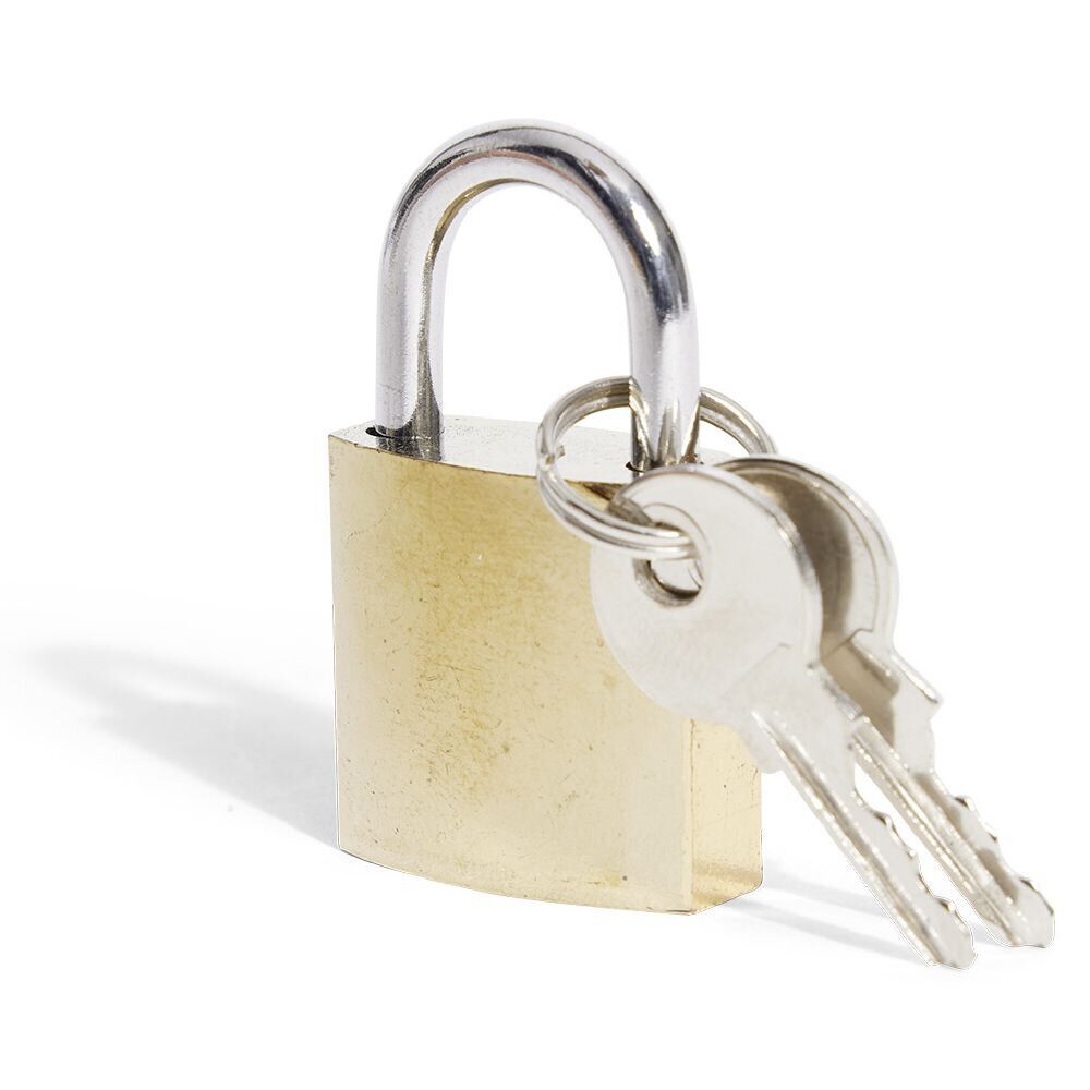 Cadenas en acier massif jaune 25mm - 2 clés