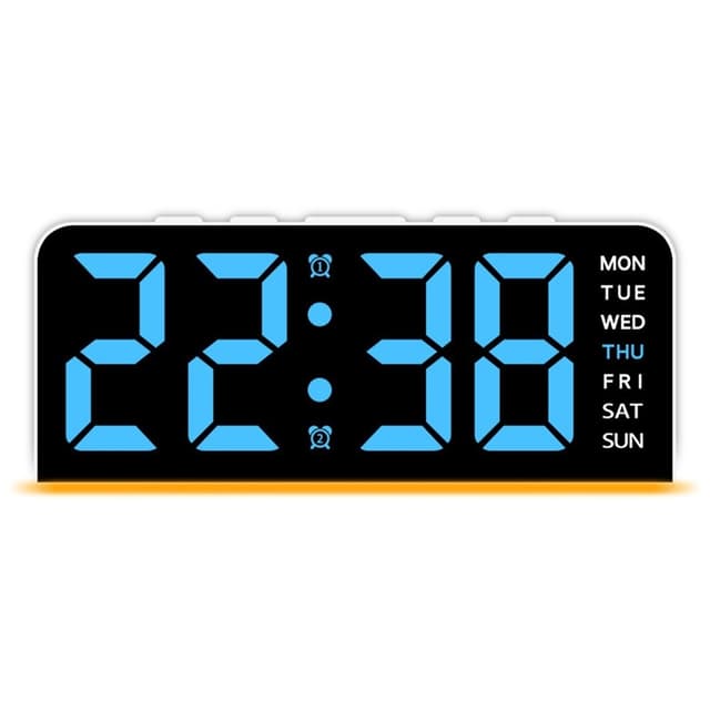 LED-ur Digitalt vækkeur Stort display Dato Temperatur vækkeur