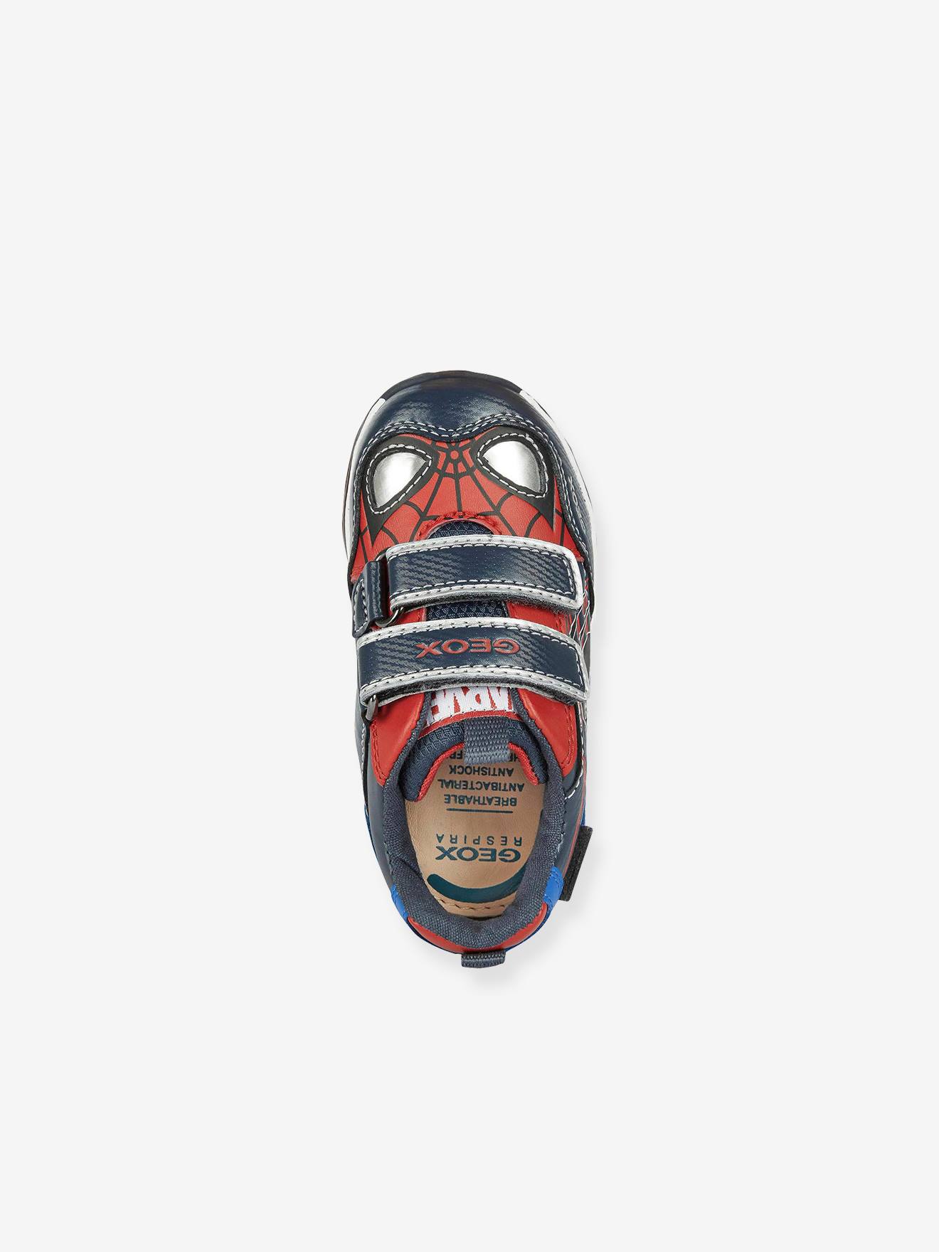 Sapatinhos de bebê com luzes, todos da GEOX® na cor azul marinho.
