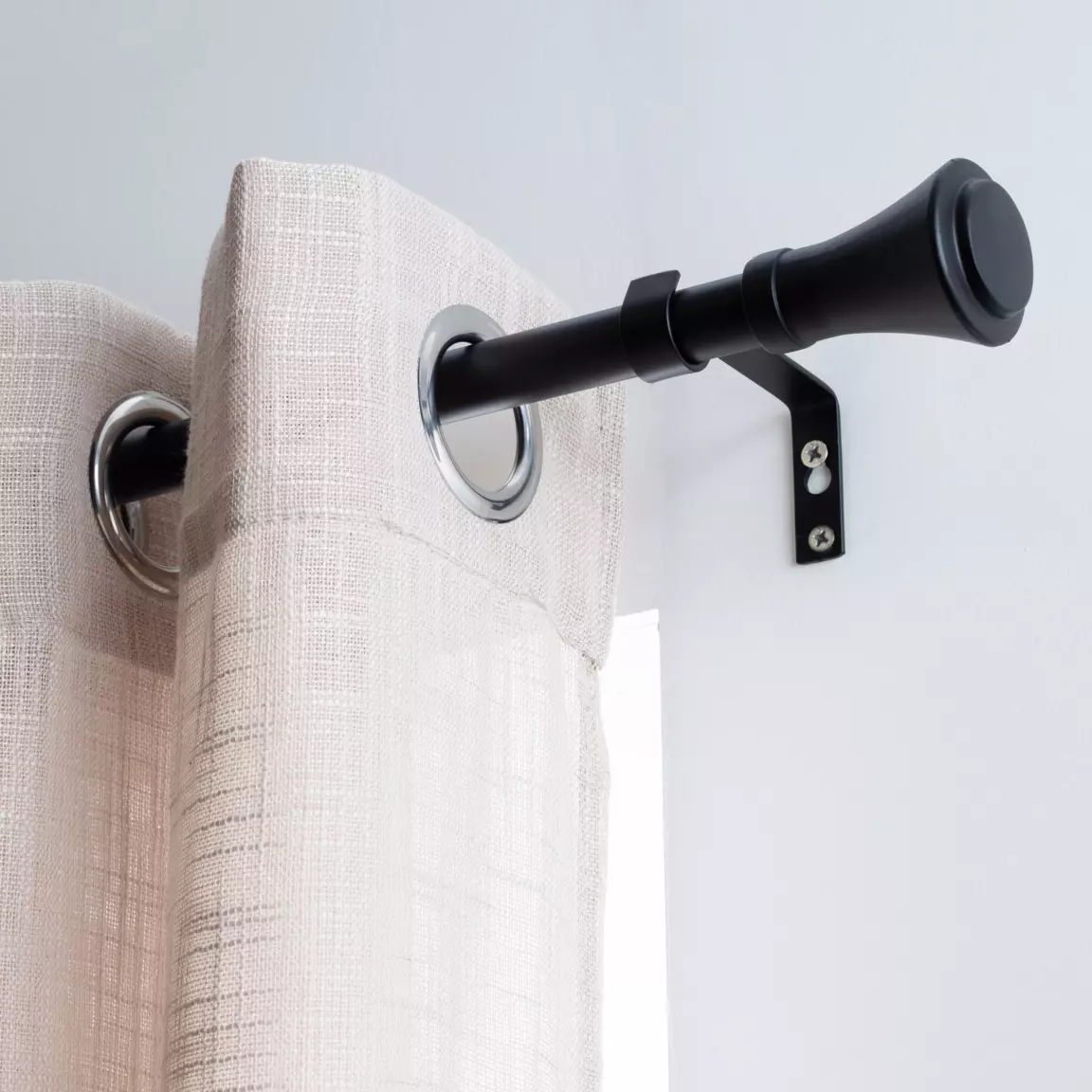 Kit de tringle extensible (L120 - L210 cm / D19 mm) Brasserie Noir mat