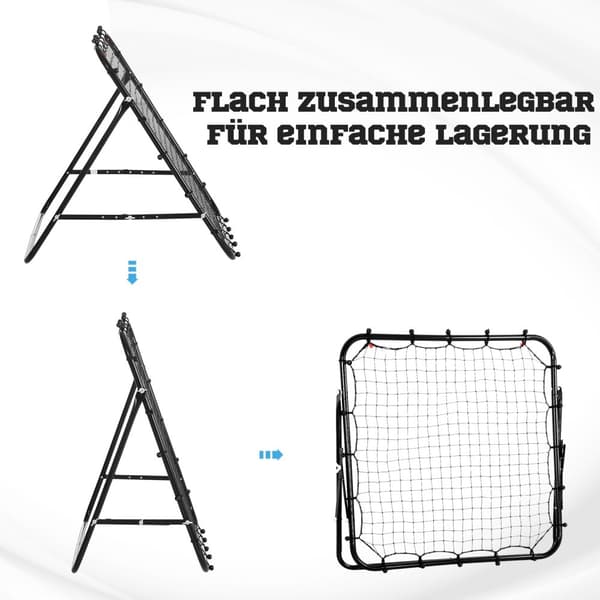 Football Rebounder Kickback Goal Rebound Veggnett Laget Av Metallrør+Pe, 96X80X96 Cm, Svart