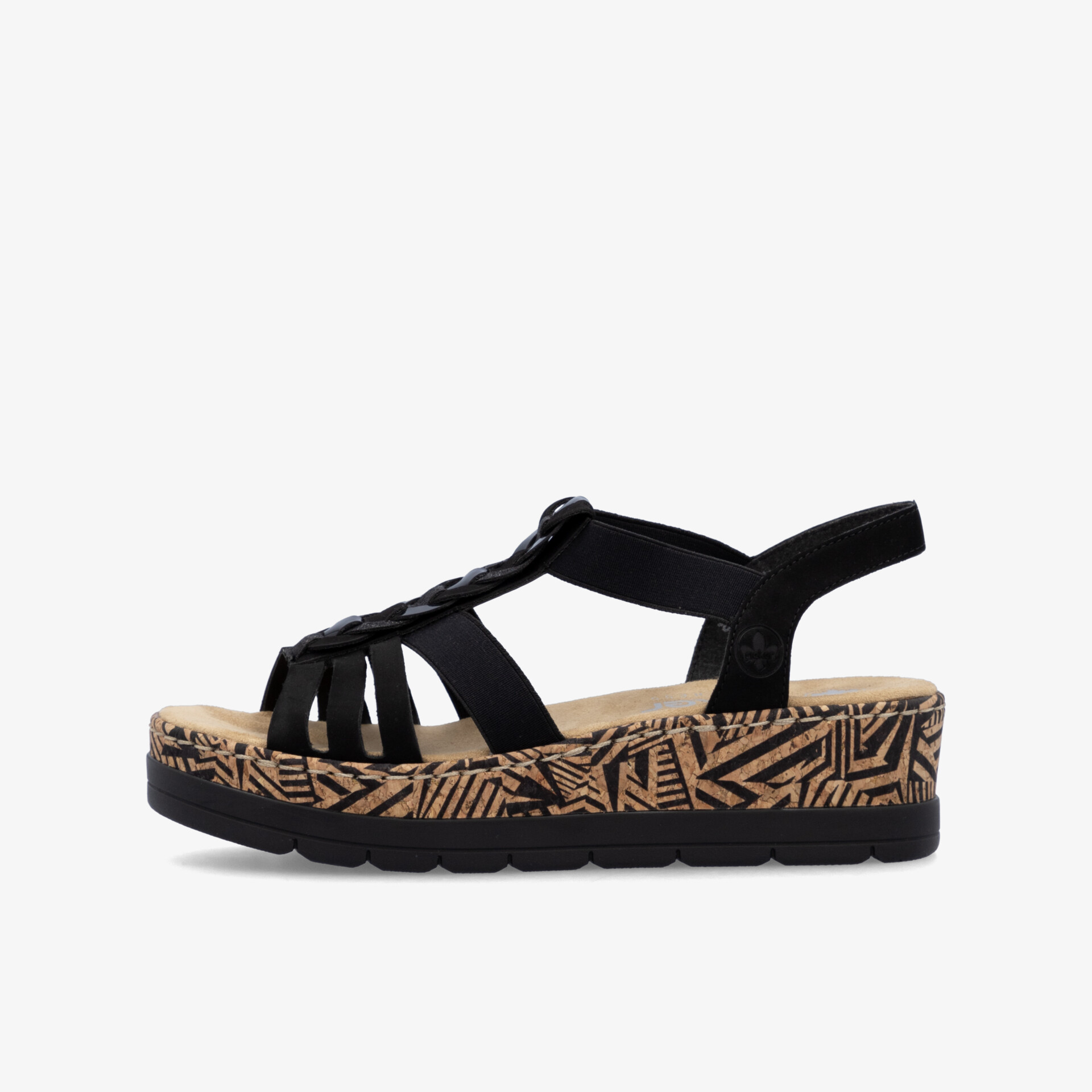 rieker Damen Plateausandalen schwarz