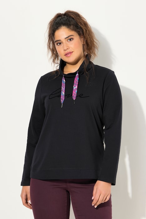 Sweatshirt, Stehkragen, Saum-Zipper, Langarm