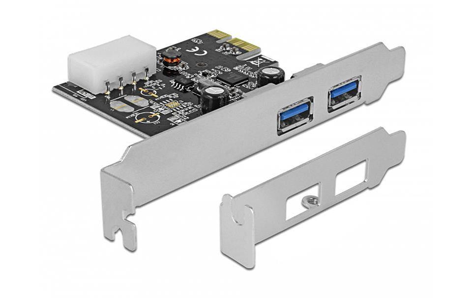 PCI-Express-Karte USB 3.0 Typ-A + LowProfilePCI-Express-Karte, 2x USB 3.0 (extern), inkl. Low-Profile-Blende