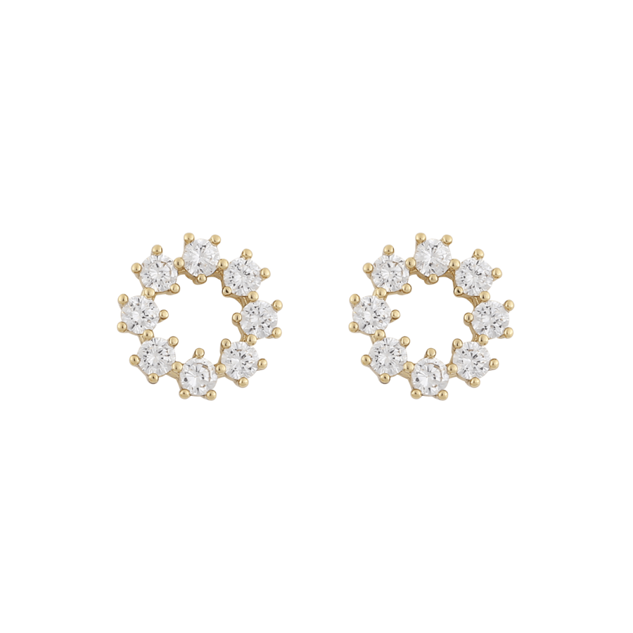 Snö Of Sweden Lurie Round Earring Gold/Clear