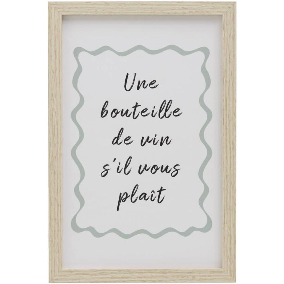 Poster Bouteille - MDF/glas - 30x20 cm