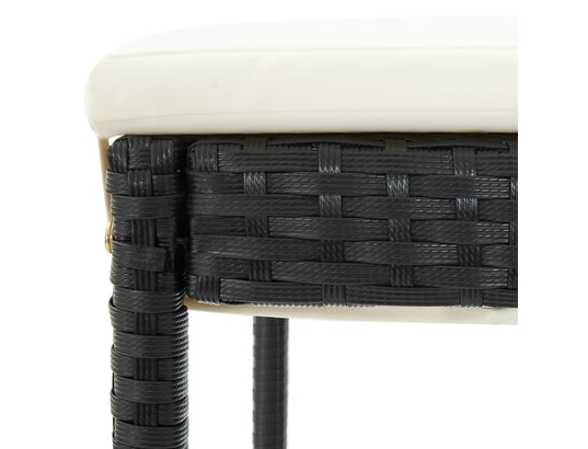 VIDAXL - Tabourets de bar avec coussins 6 pcs noir résine tressée
