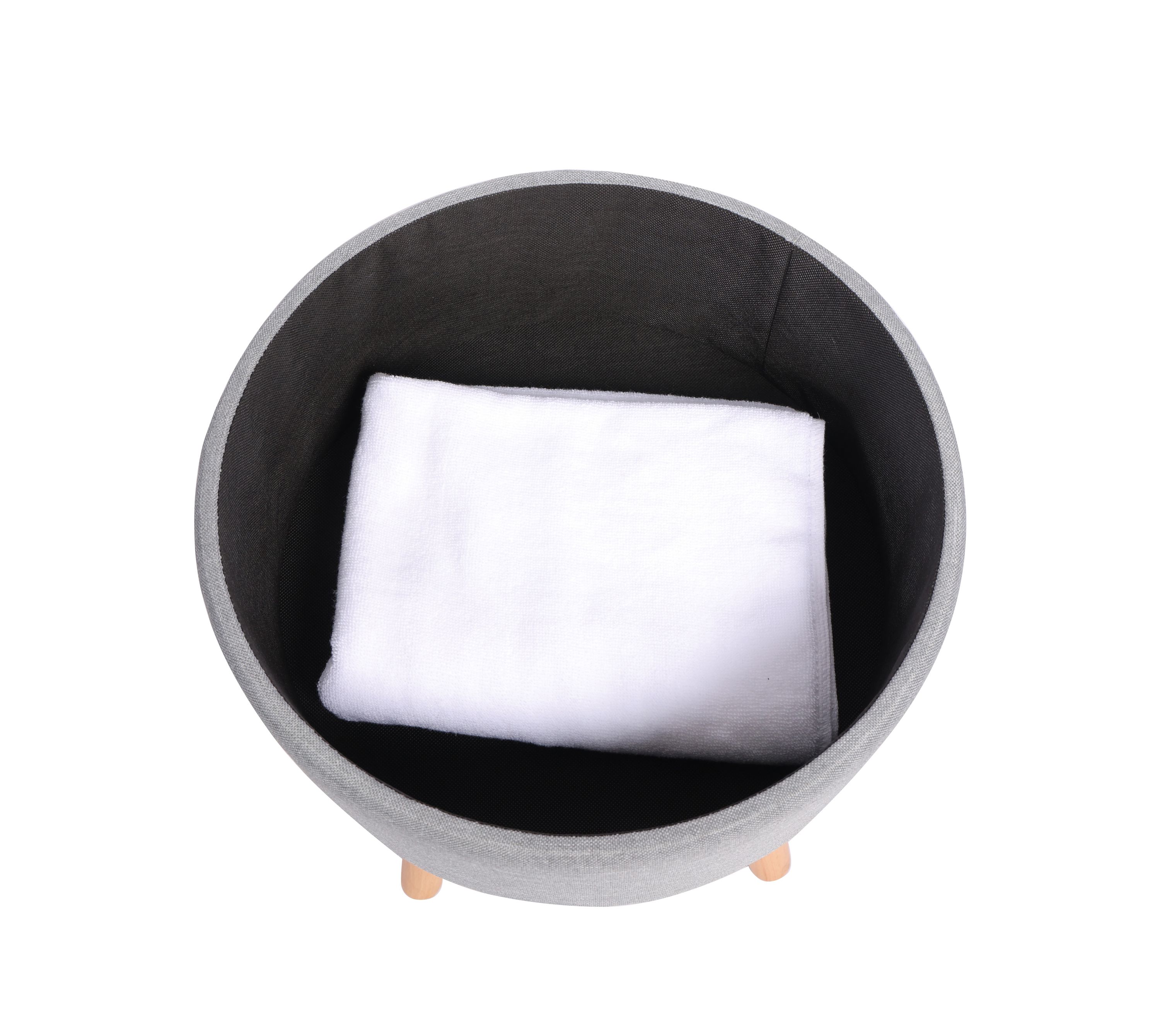 Hocker mit Stauraum hellgrau