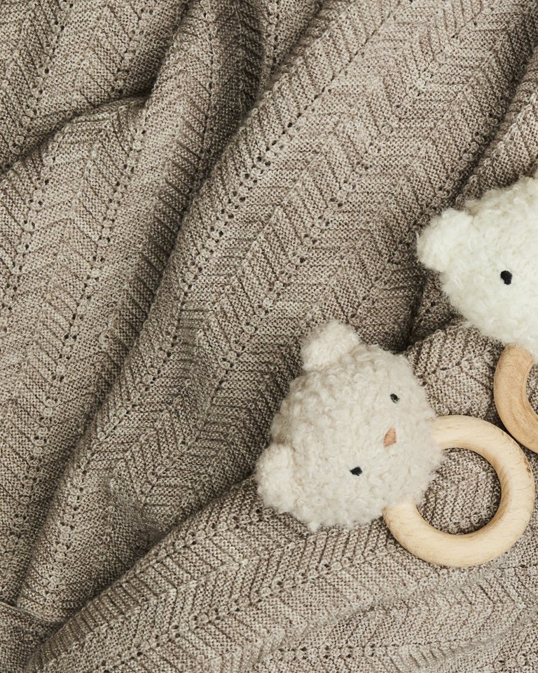 Smallstuff - Rangle, bamse, bouclè merino uld, off white - (40008-80)