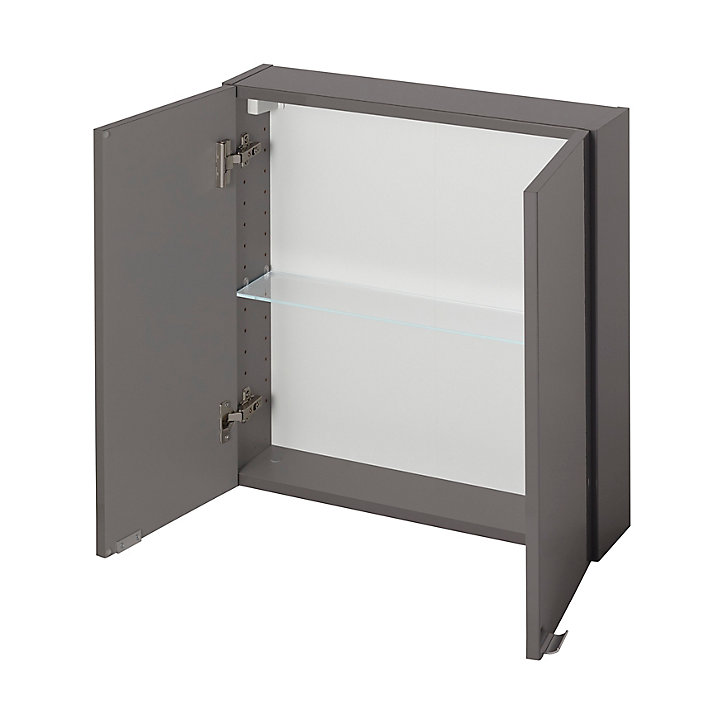 Armoire de salle de bains faible profondeur GoodHome Imandra gris taupé L.60 x H.60 x P.15 cm
