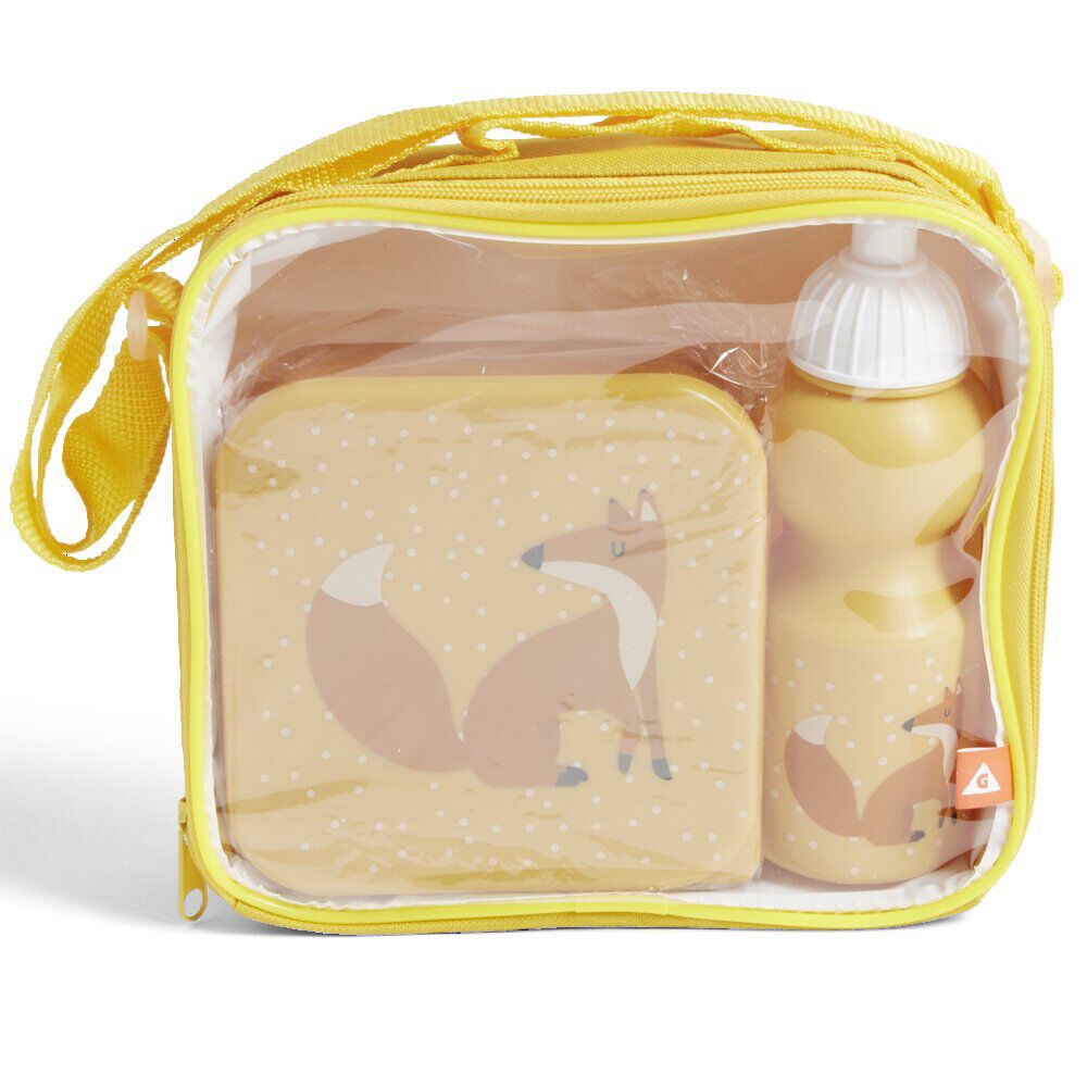 Lunchbox enfant 720ml avec gourde 350ml et sac de transport renard orange
