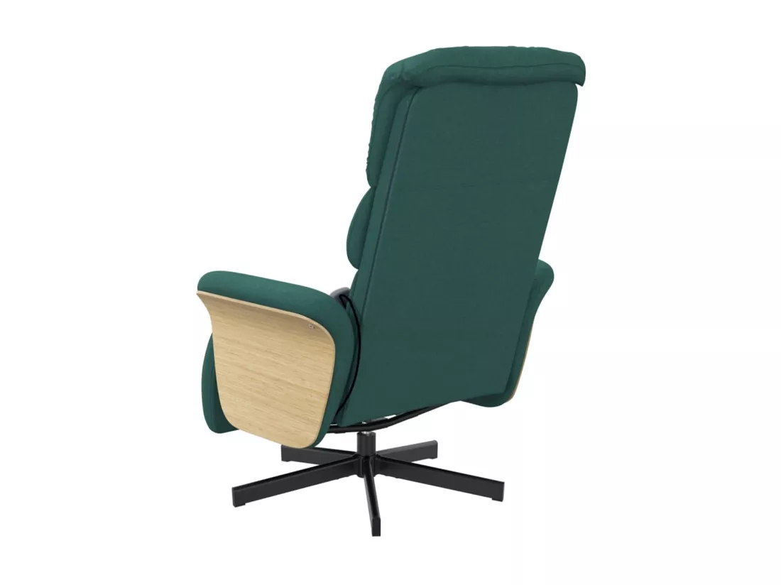 Fauteuil inclinable de massage et repose-pieds vert foncé tissu