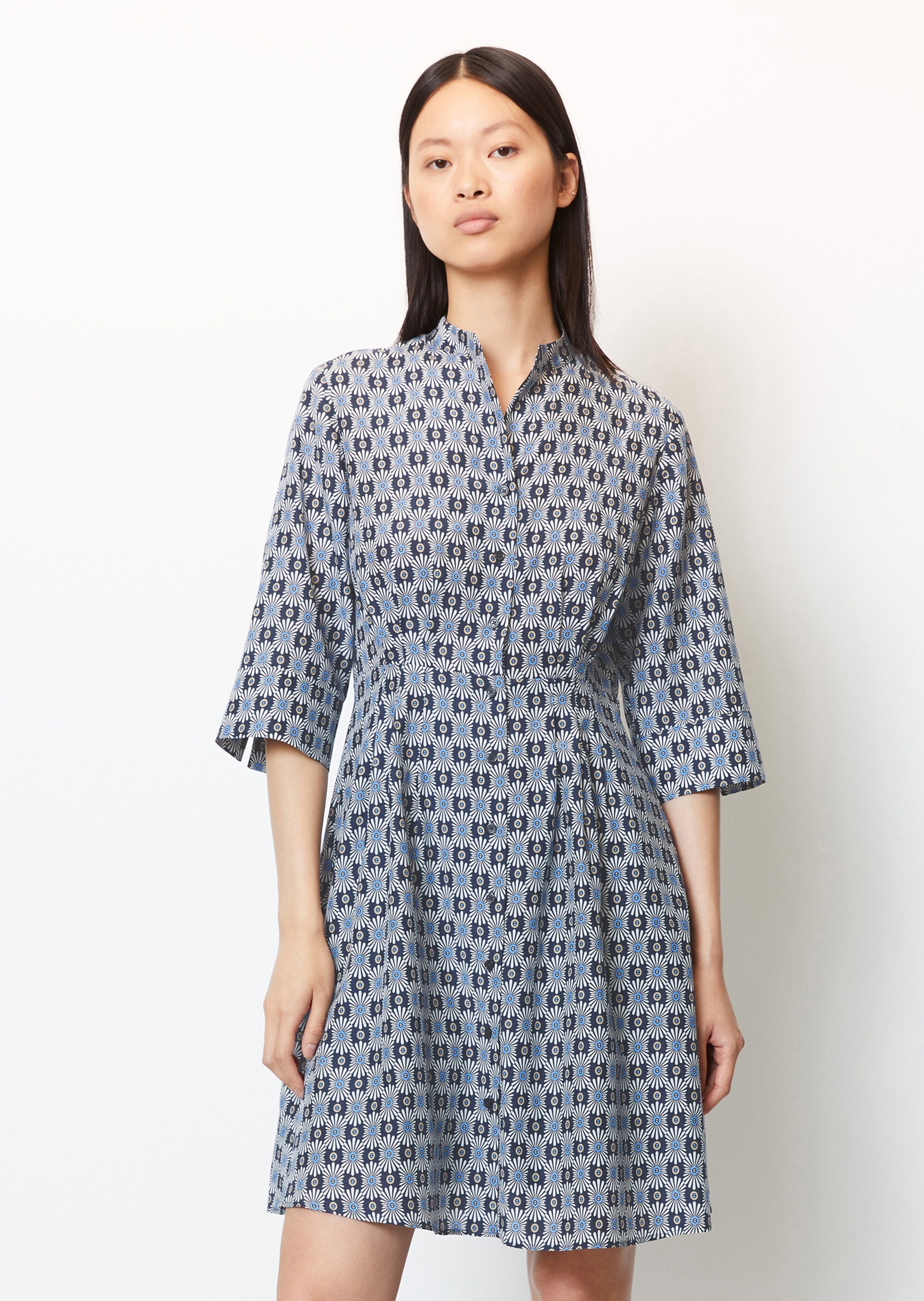 Kurzes Blusenkleid mit Silky Touch aus softem Organic Cotton-Viskose-Mix