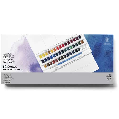 WINSOR & NEWTON Cotman™ Studio Aquarellfarben-Set, 46-teilig