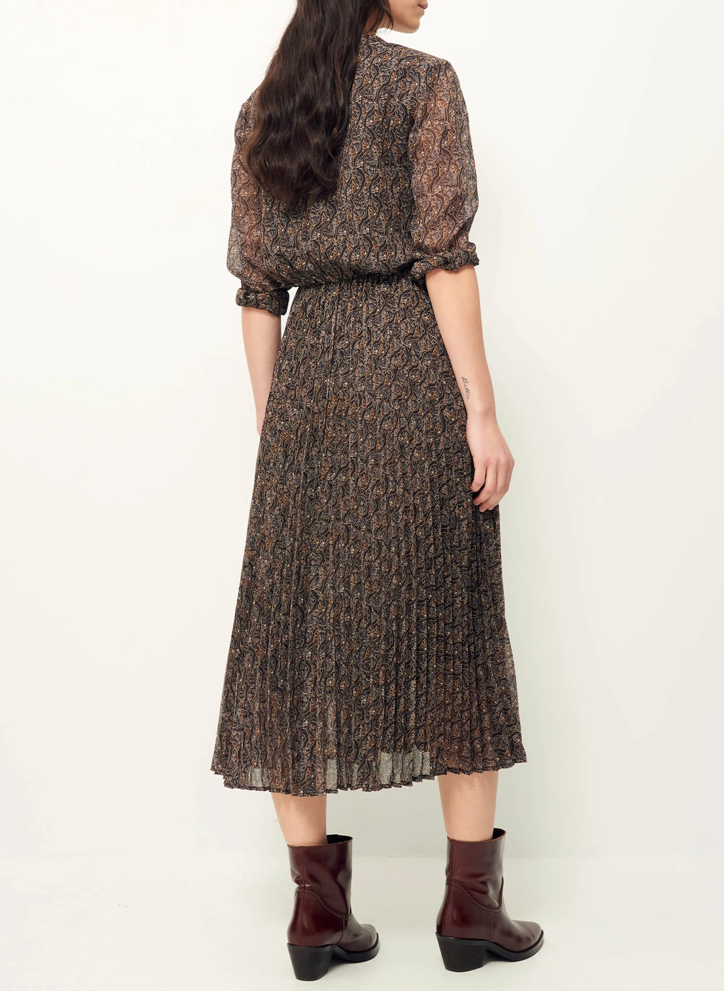 PAINTERLY - Robe longue imprimée | Noir