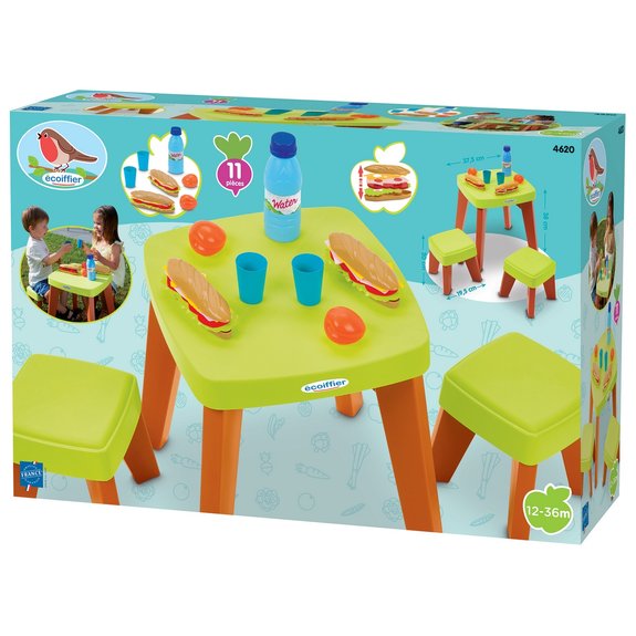 Table de pique-nique avec 2 tabourets