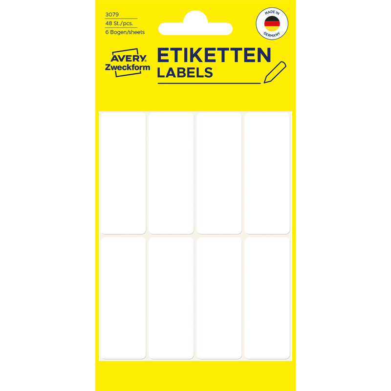 Avery Zweckform Vielzwecketiketten, 3079, 50 x 19 mm, weiss