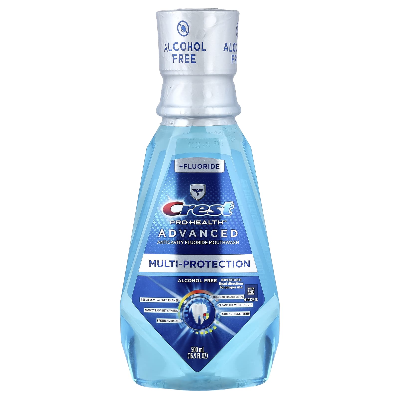 Crest, Pro Health™ Advanced, Multi-Protection Anticariës Fluoride Mondspoeling, Alcoholvrij, 500 ml
