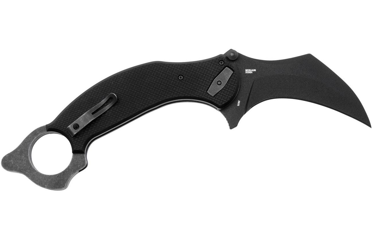 CRKT Du Hoc Deadbolt 2635 Black Powder Coat D2, Black G10, karambitmes, Austin McGlaun design