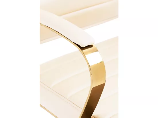 Chaise de bureau - Similicuir & Blanc - Crème - Havanna