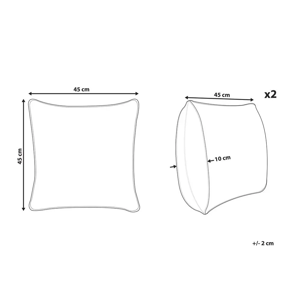 CASTELARO - Tuinkussen set 2 - Meerkleurig - 45 x 45 cm - Polyester