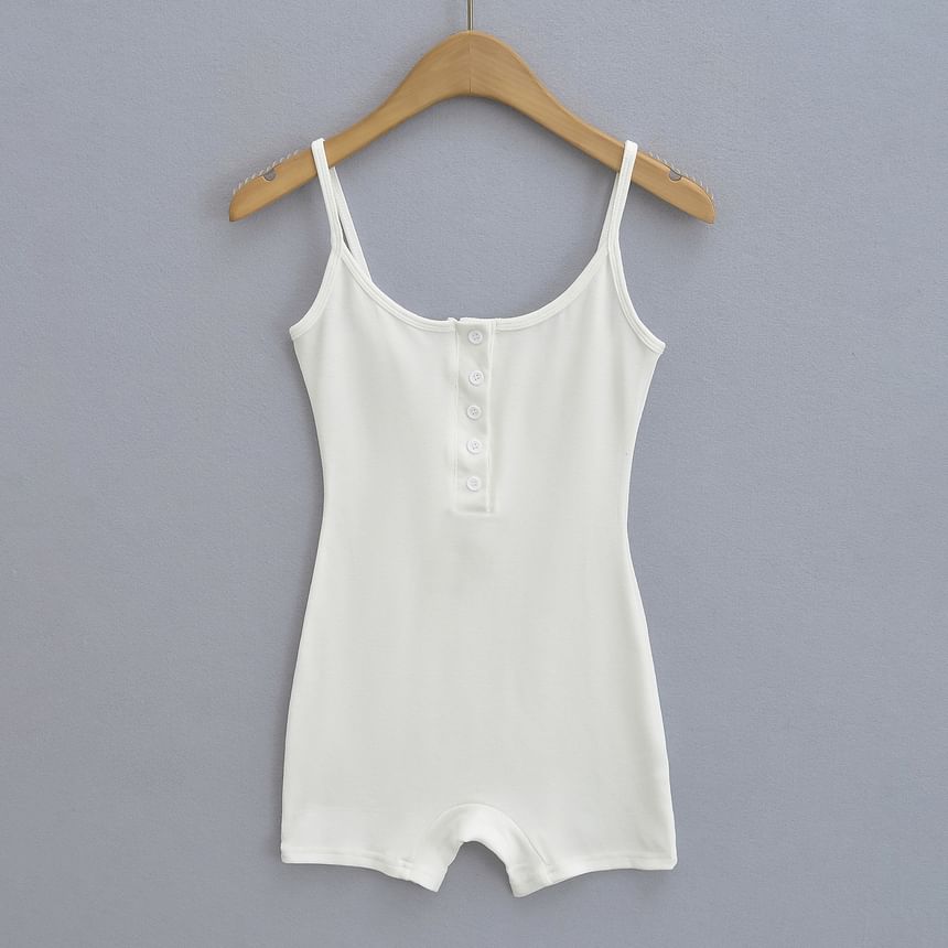 Reknovine - Spaghettiband Henley Effen Romper