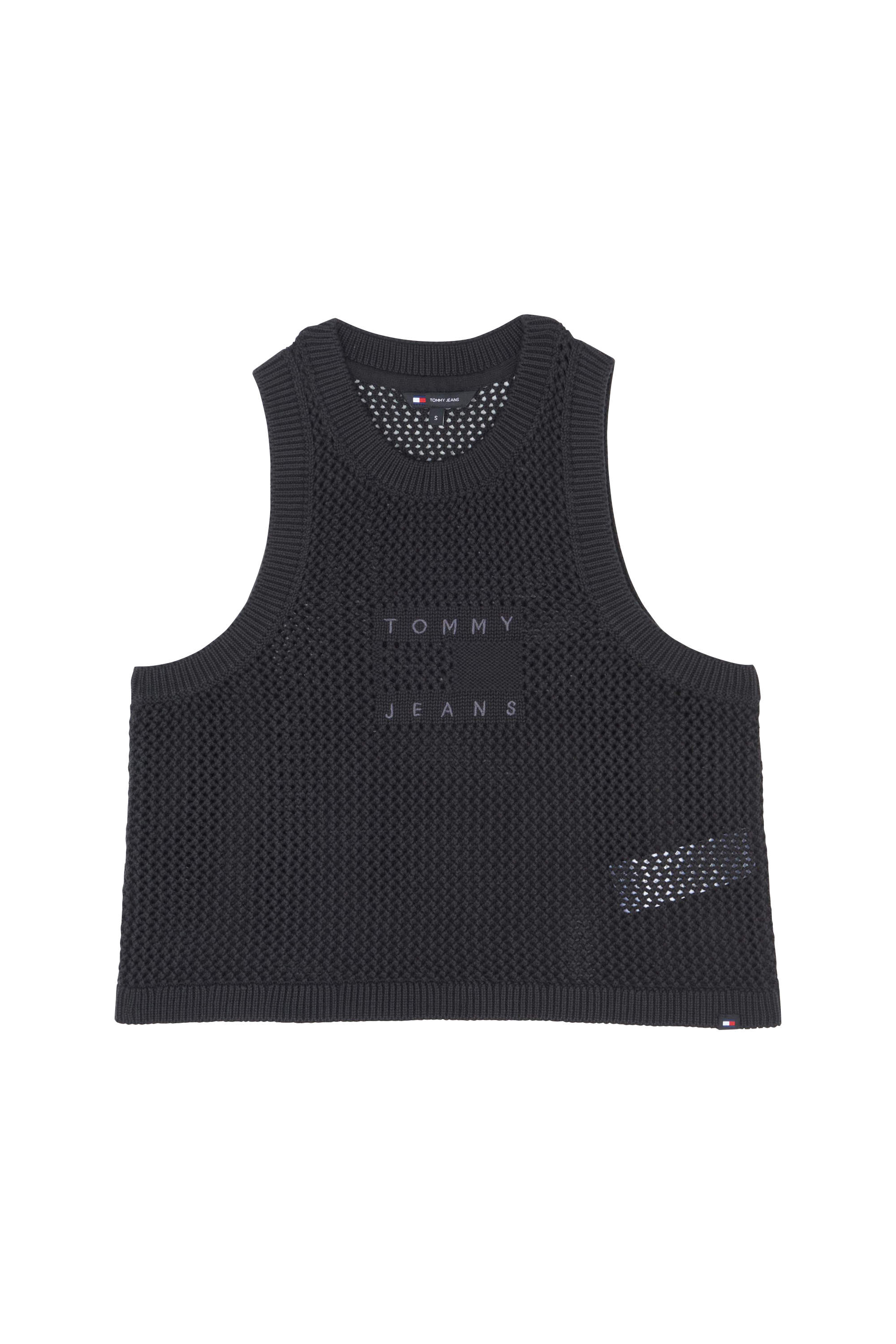 TOMMY JEANS Top TJW OPEN STITCH FLAG Noir