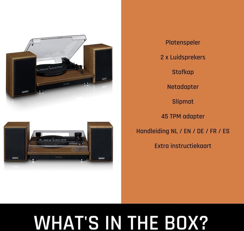 Lenco - LS-100WD - Platenspeler - Hout - Met Bluetooth en 2 Speakers