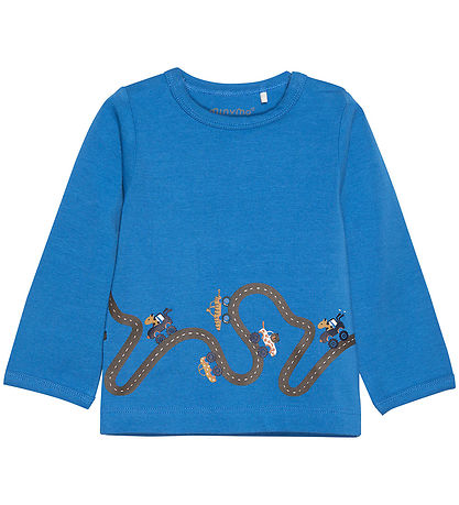 Minymo Bluse - Vallarta Blue m. Straßenkurs