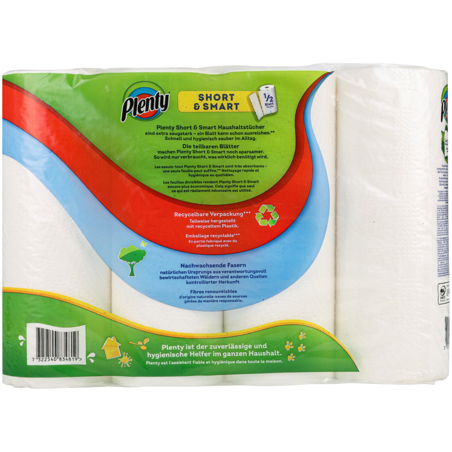 Plenty Short&Smart Haushaltstücher 4x74 Blatt