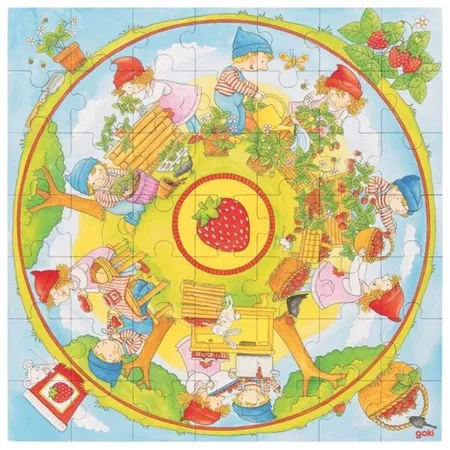 goki XXL Puzzle Wir pflanzen Erdbeeren