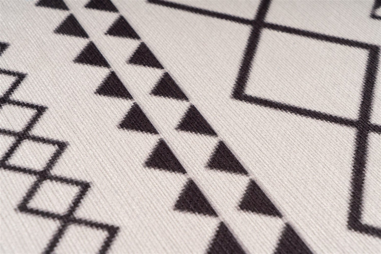 Platgeweven vloerkleed Ethereaque Wit / Zwart Etnisch design 120 x 180 cm