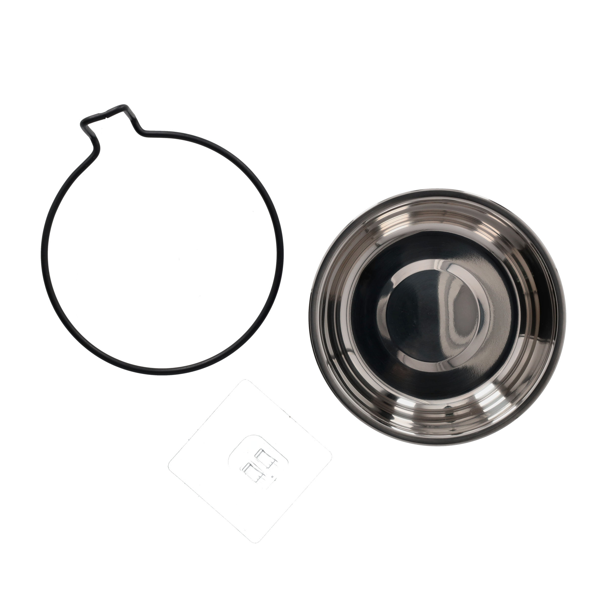 (Ø14cm) Metall Haustier Futter Napf Katzen Fressnapf Hunde Schale mit Selbstklebender Wand Halterung - Blau